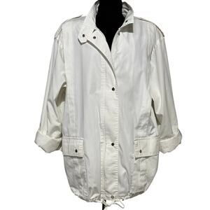 Vintage 80's Sergio Valente‎ Women's Windbreaker Jacket Size 13/14 White Preppy